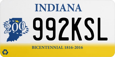 IN license plate 992KSL