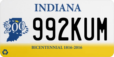 IN license plate 992KUM