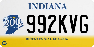 IN license plate 992KVG