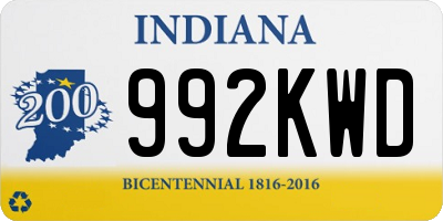 IN license plate 992KWD