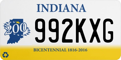 IN license plate 992KXG