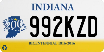 IN license plate 992KZD