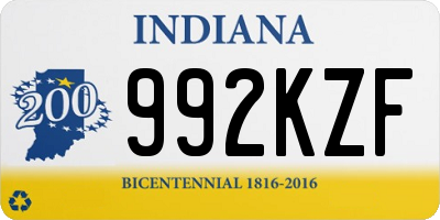 IN license plate 992KZF