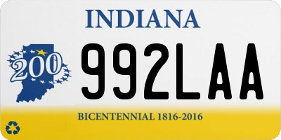 IN license plate 992LAA