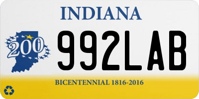 IN license plate 992LAB