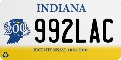 IN license plate 992LAC