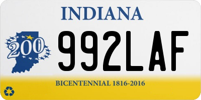 IN license plate 992LAF