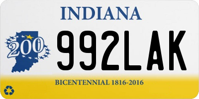 IN license plate 992LAK