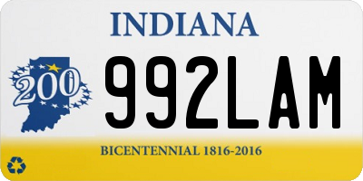 IN license plate 992LAM