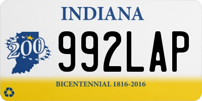 IN license plate 992LAP