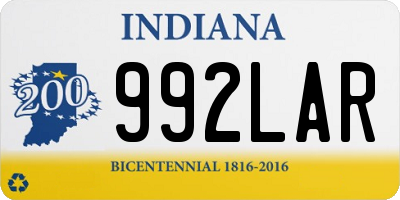 IN license plate 992LAR