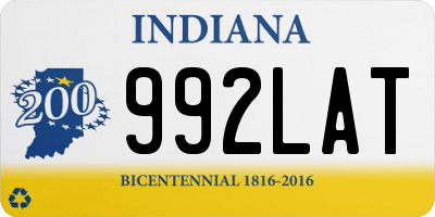 IN license plate 992LAT