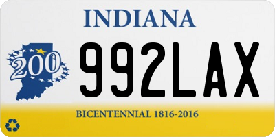 IN license plate 992LAX