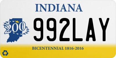 IN license plate 992LAY