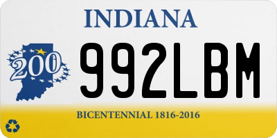 IN license plate 992LBM