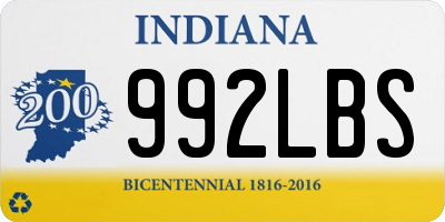 IN license plate 992LBS