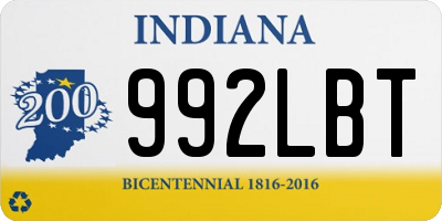 IN license plate 992LBT