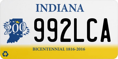 IN license plate 992LCA