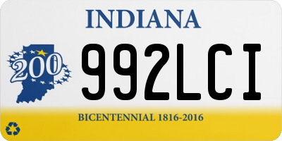 IN license plate 992LCI