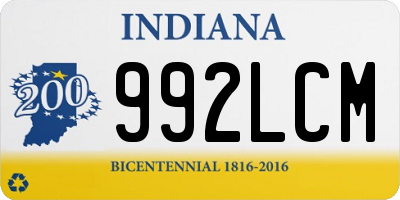 IN license plate 992LCM