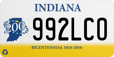 IN license plate 992LCO