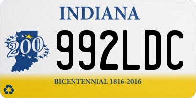IN license plate 992LDC