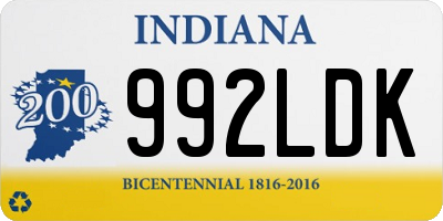 IN license plate 992LDK