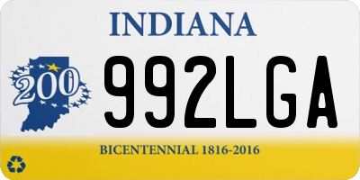 IN license plate 992LGA