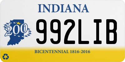 IN license plate 992LIB