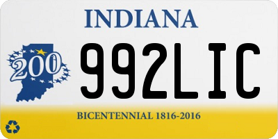 IN license plate 992LIC