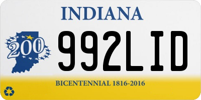 IN license plate 992LID