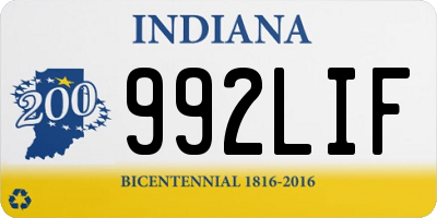 IN license plate 992LIF