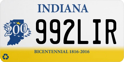 IN license plate 992LIR