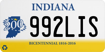 IN license plate 992LIS