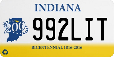 IN license plate 992LIT