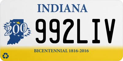 IN license plate 992LIV