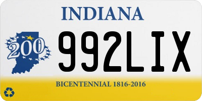 IN license plate 992LIX