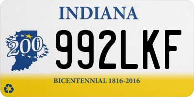 IN license plate 992LKF