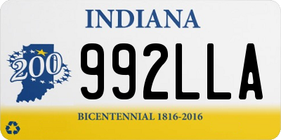 IN license plate 992LLA