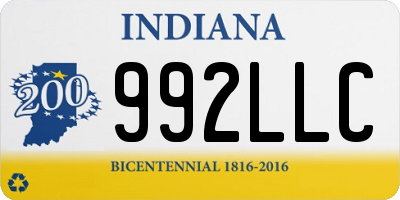 IN license plate 992LLC