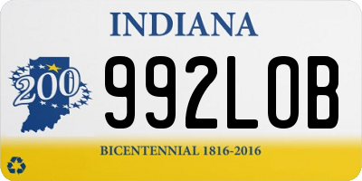 IN license plate 992LOB