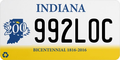 IN license plate 992LOC