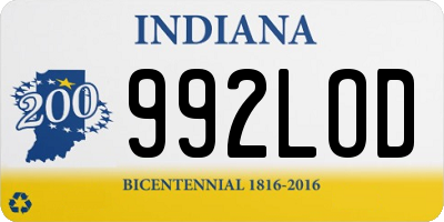 IN license plate 992LOD