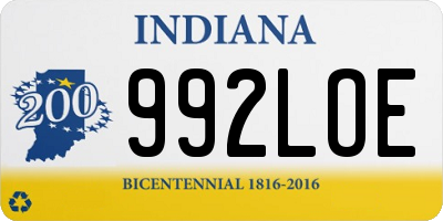 IN license plate 992LOE