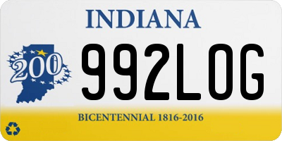 IN license plate 992LOG