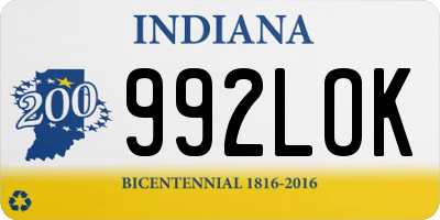 IN license plate 992LOK