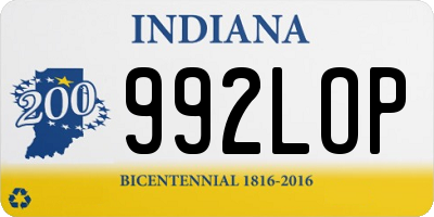 IN license plate 992LOP