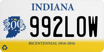 IN license plate 992LOW