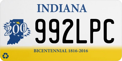 IN license plate 992LPC
