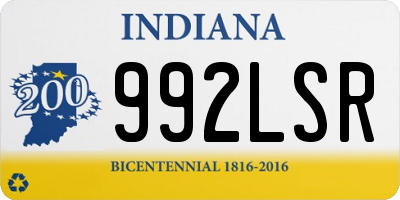 IN license plate 992LSR